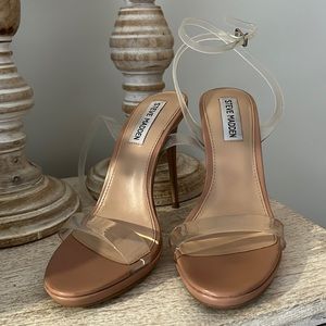 Steve Madden Size 7 Nude Heel with Clear Strap - never worn